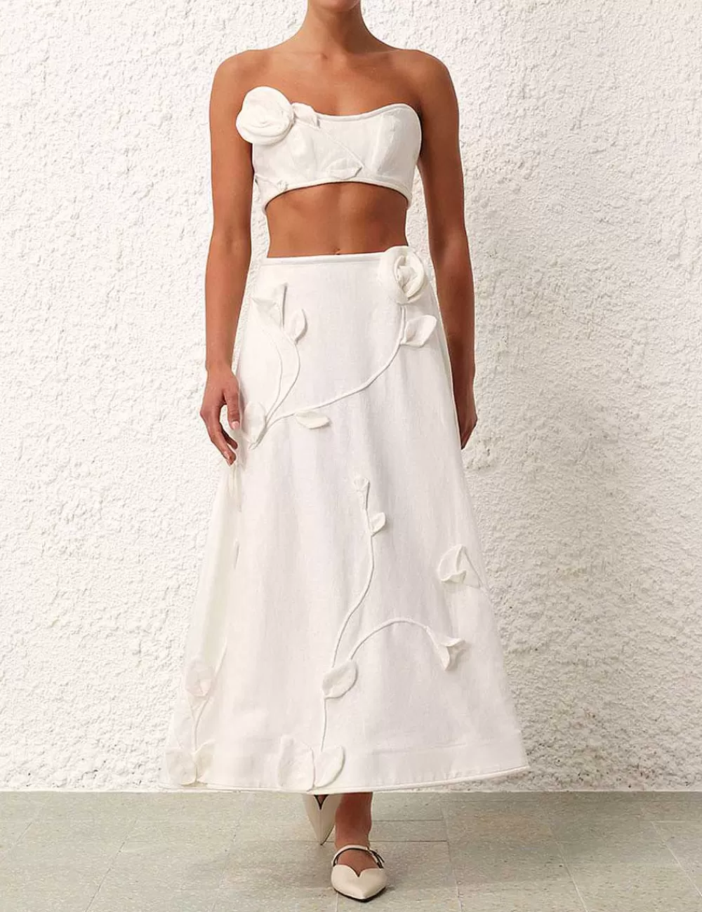 Store ZIMMERMANN Matchmaker Rose Flare Skirt