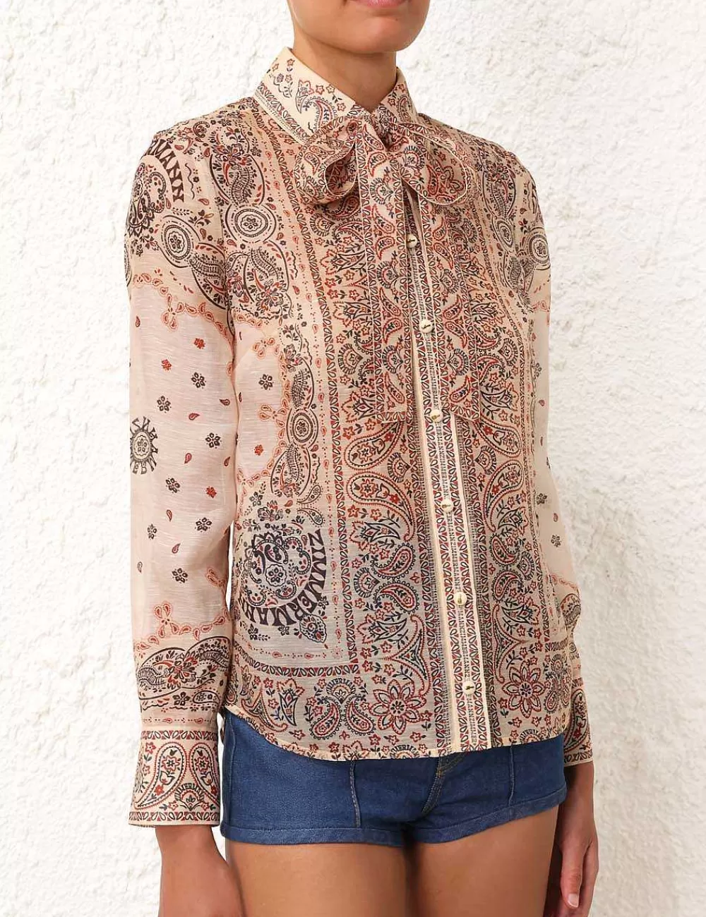 Discount ZIMMERMANN Matchmaker Tie Neck Blouse
