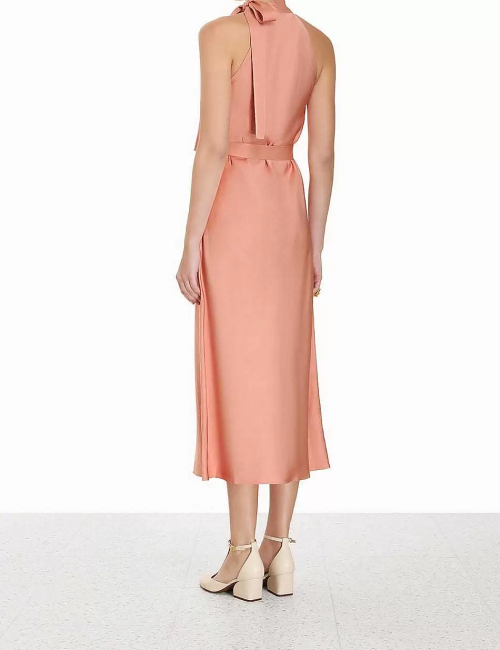 Cheap ZIMMERMANN Neck Tie Halter Bias Dress