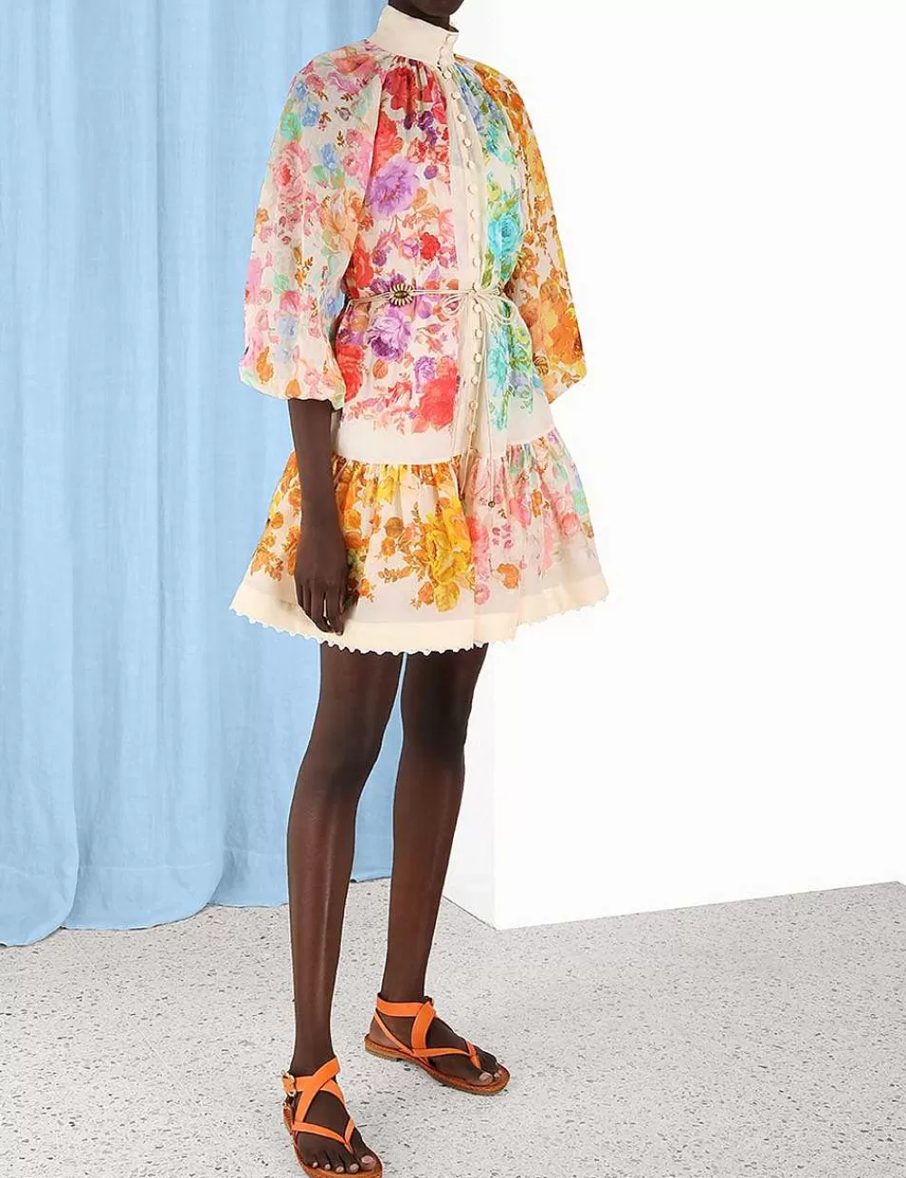 Outlet ZIMMERMANN Raie Lantern Mini Dress
