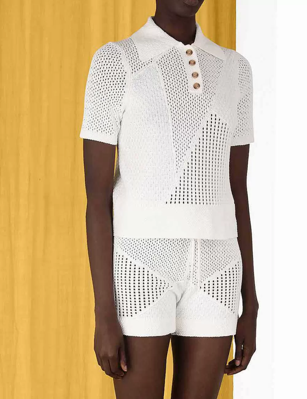 Discount ZIMMERMANN Raie Mesh Knit Polo