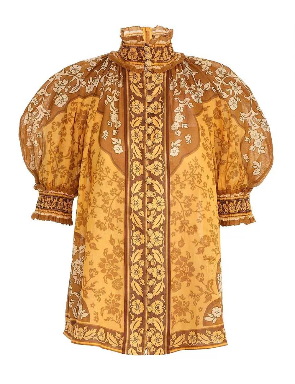 New ZIMMERMANN Raie Short Sleeve Blouse
