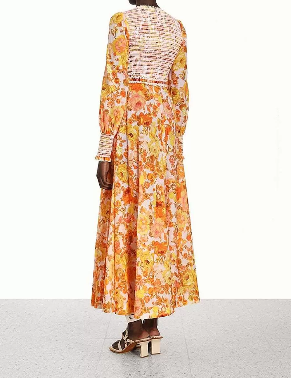 Flash Sale ZIMMERMANN Raie Smocked Bodice Midi Dress