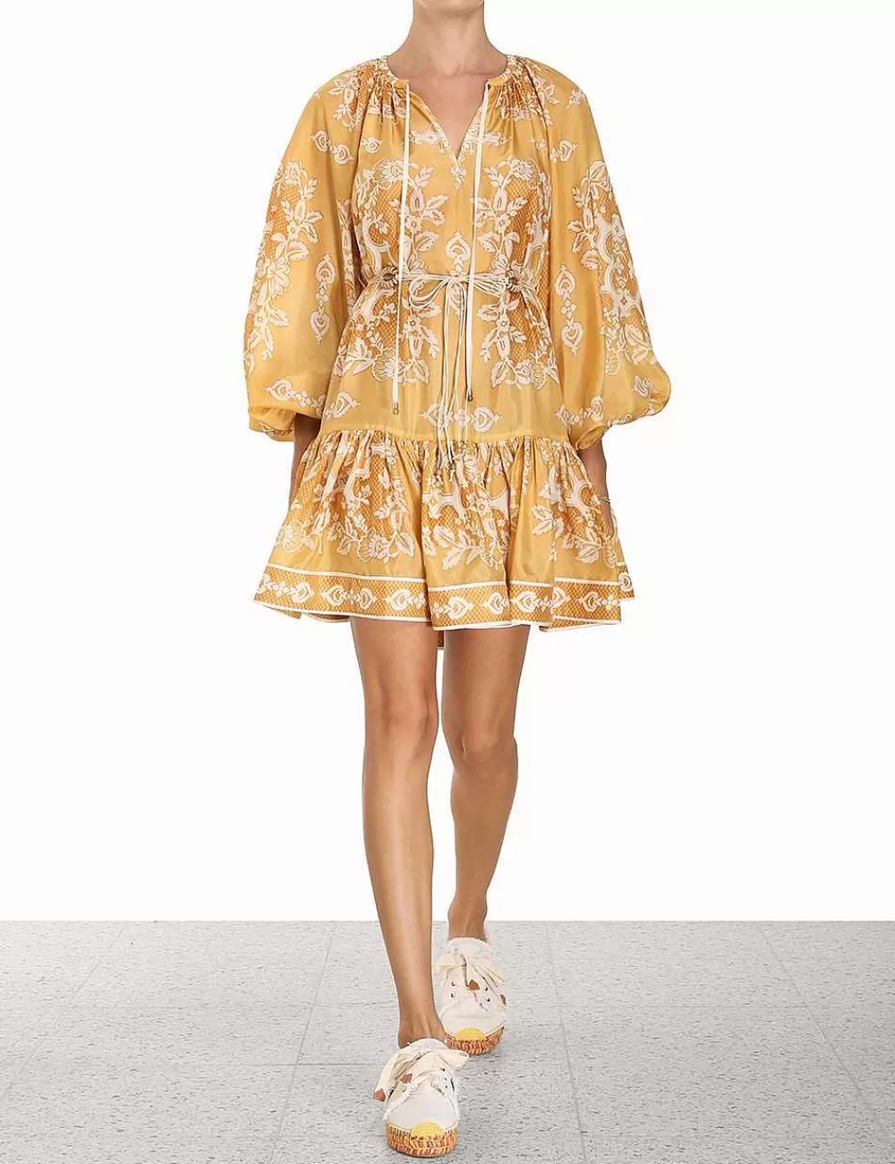 Online ZIMMERMANN Raie Tiered Billow Mini Dress