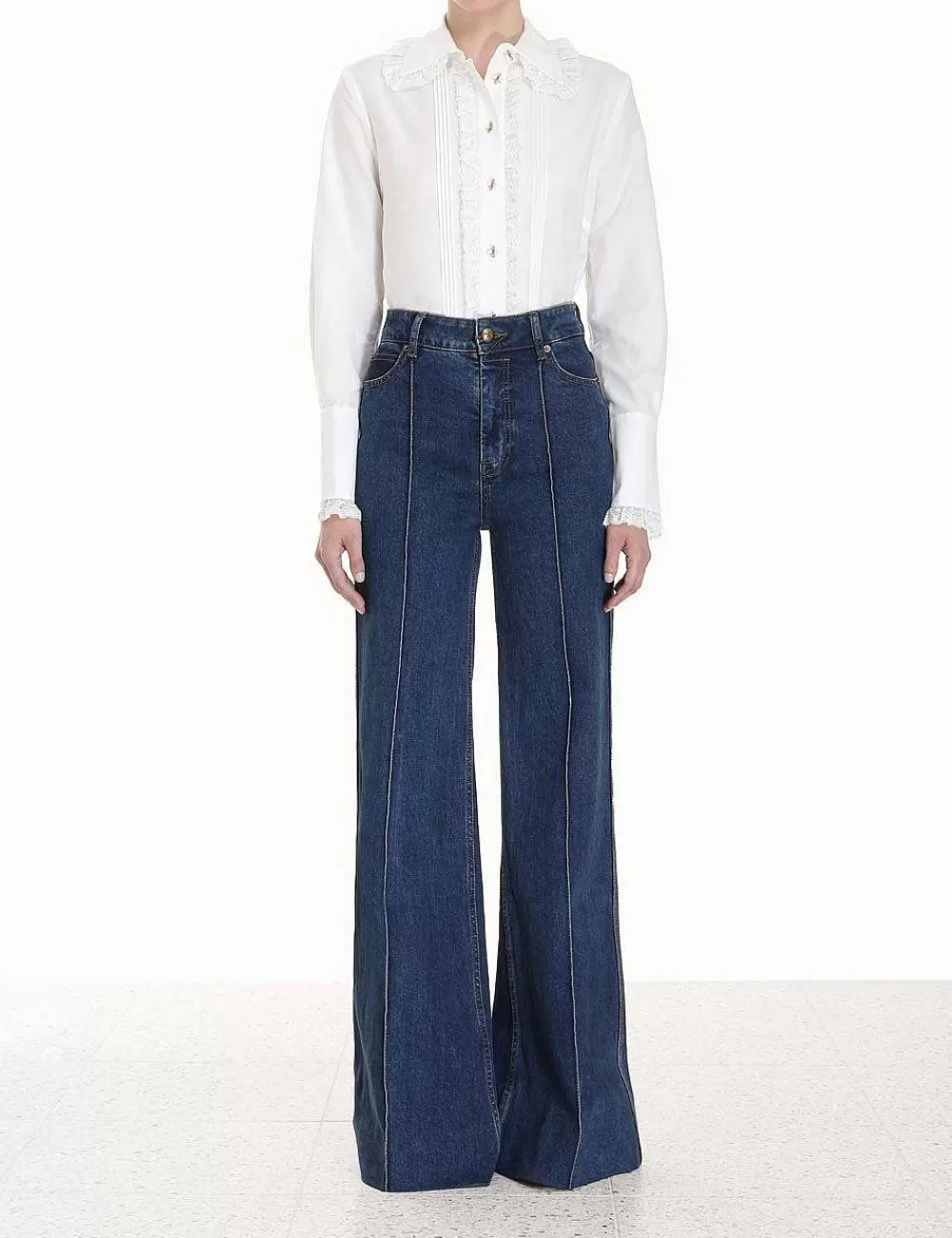 Outlet ZIMMERMANN Sensory Pintucked Shirt