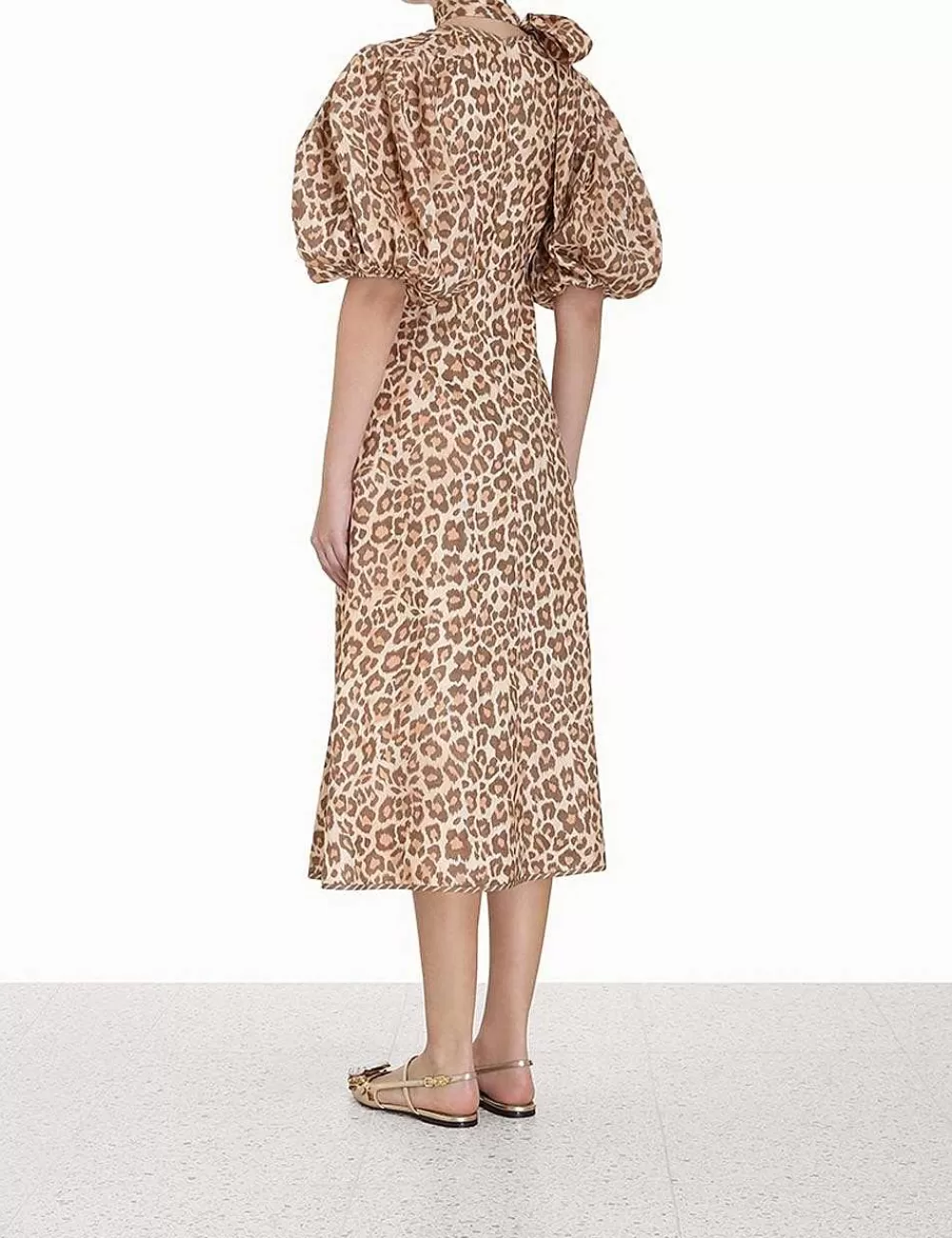 Outlet ZIMMERMANN Tie Neck Midi Dress