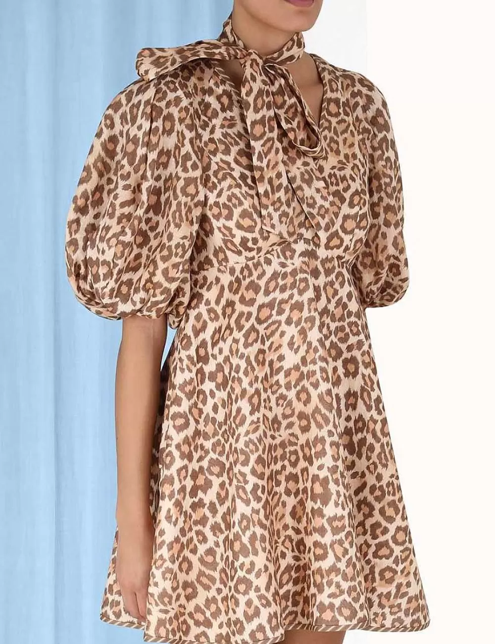 Clearance ZIMMERMANN Tie Neck Mini Dress